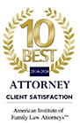 10 Best 2014-2024  | CLIENT SATISFACTION | American Institute of Family Law Attorneys TM